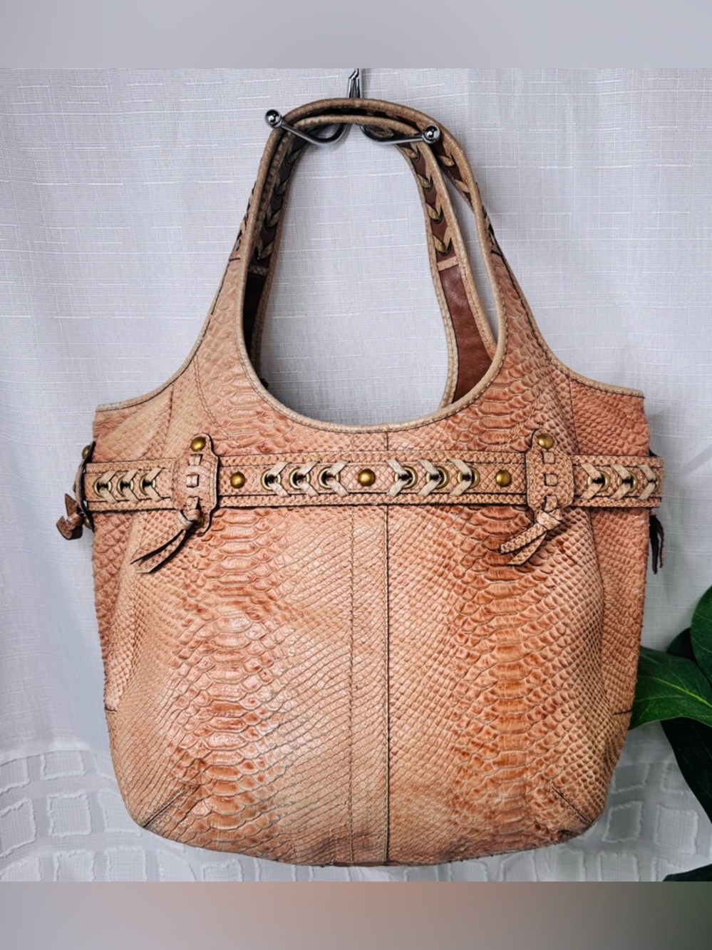 Coach XL belted python embossed ergo - Rare - GUC - Picture 2 of 12